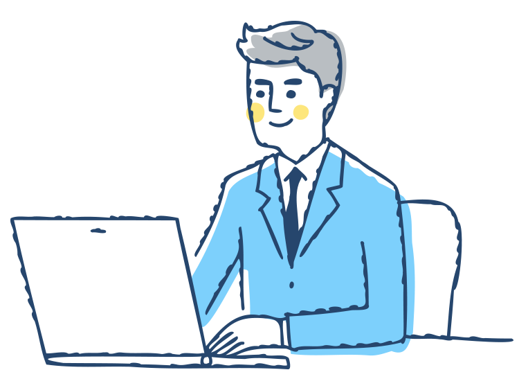 メールを確認しているイラスト